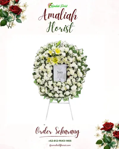 Krans Bunga Duka Cita di Sumberrejo Sejahtera